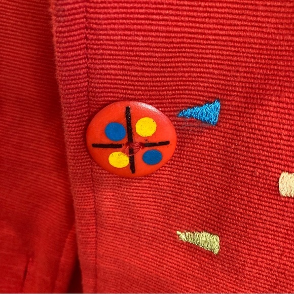 PASSION Sz XL Super Colourful Embroidered Appliqué 100%  Cotton Lined Jacket - Picture 7 of 12